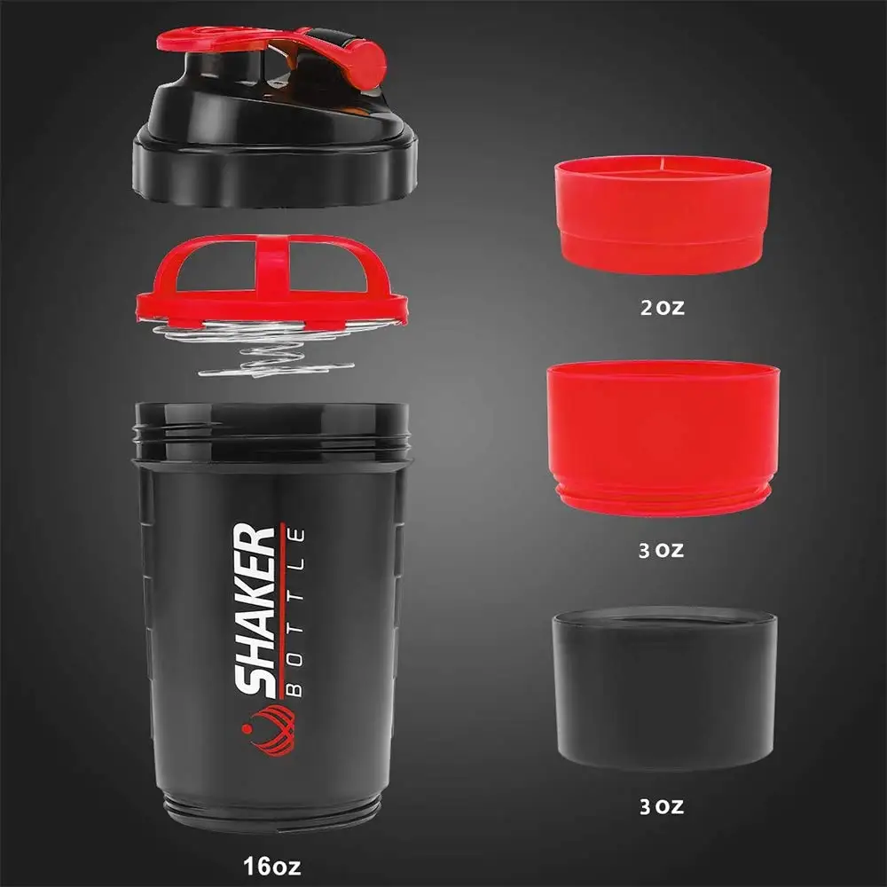 Protein Bar - 500Ml Gelaagde Eiwitfles Poederschudder Met Poeder
