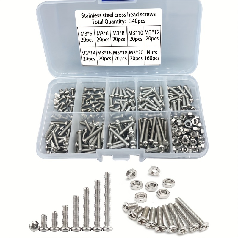 340 stuks M3 roestvrijstalen P - Nuts Mix recensie en prijs