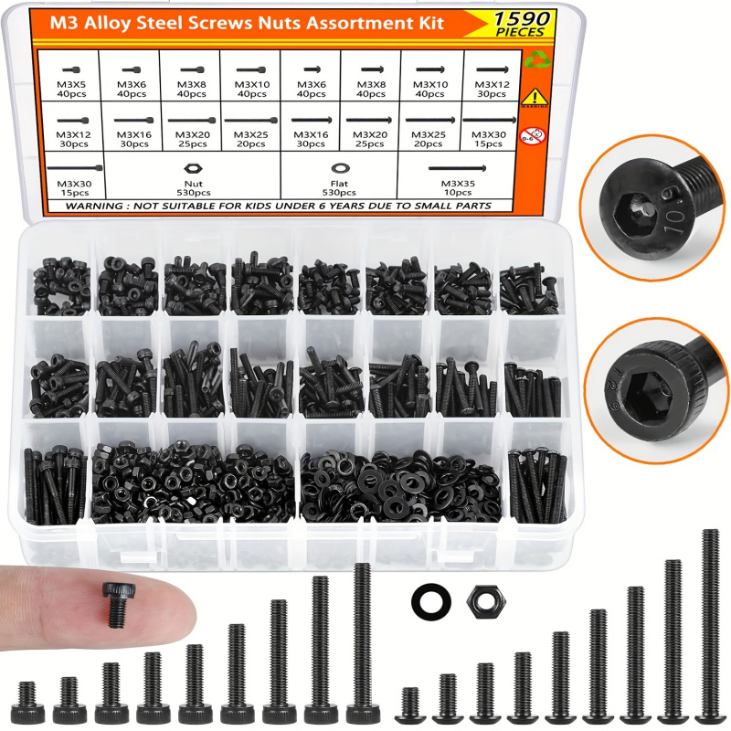 1590PCS M3 schroefassortiments - Nuts Mix recensie en prijs